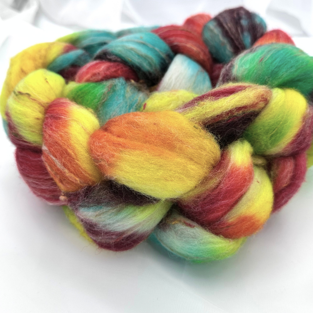 Spinning Fiber - Tweed (Colorful nep)- Non-Superwash 002