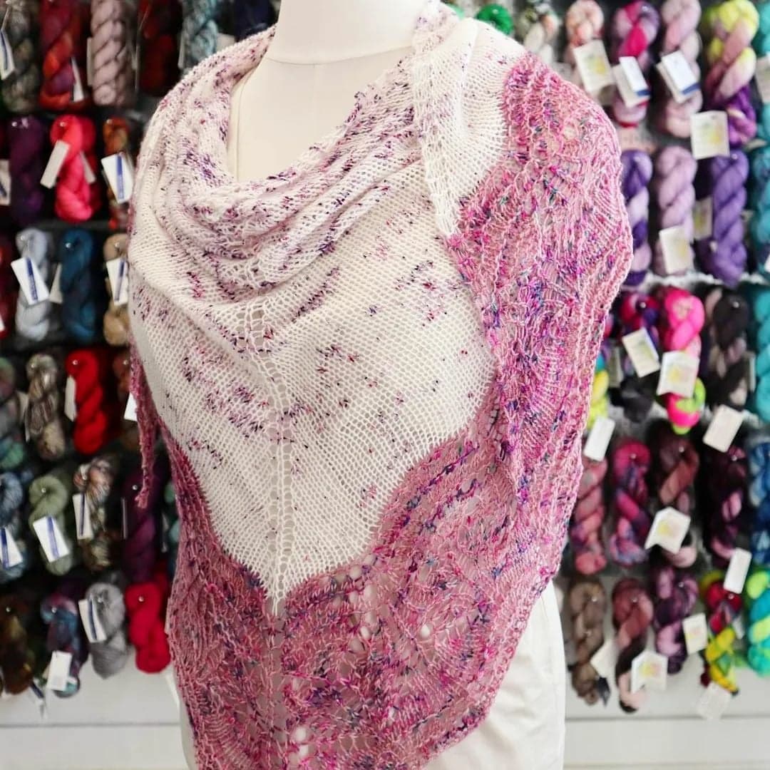 Pre-Order - Pink Monarda Shawl Kit - Knit