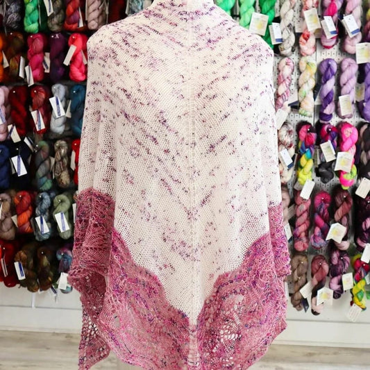 Pre-Order - Pink Monarda Shawl Kit - Knit